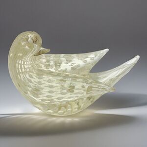 Vintage Fratelli Toso Murano Art Glass Love Bird Dove Figurine Paperweight Italy
